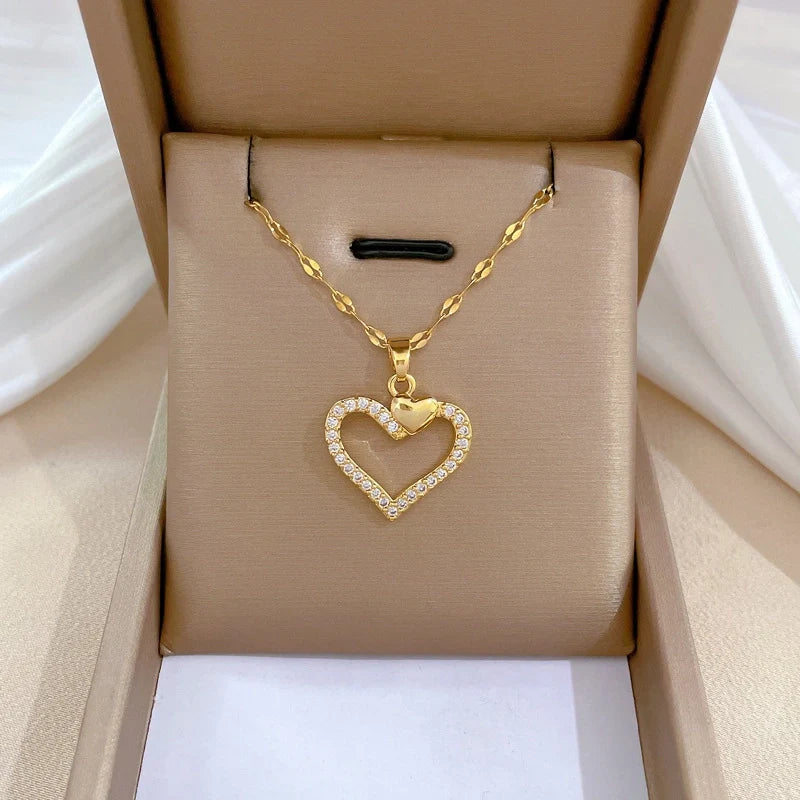 Golden Love Charm Necklace